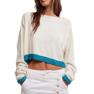 We The Free Into the Blue Pullover Sweater-Blue Combo Size Small NWT